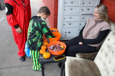 The Law Offices of Jessica Clarke hand out candy.