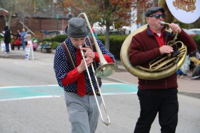 Dressed to the nines in red, white and blue.
