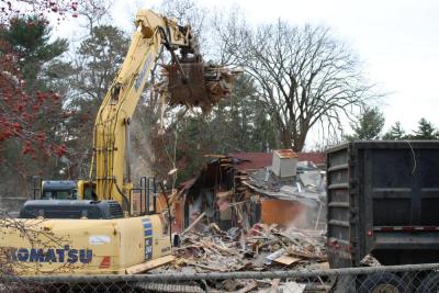 Not much remained within the restaurant before the walls came down.