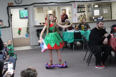 Zooming in on style Rosaleen Enright uses her hoverboard. 
