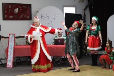 Mrs. Claus tries to give her best ho ho ho.