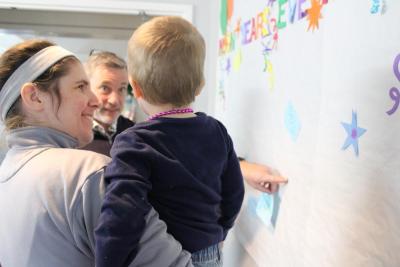 Resolutions were stapled to the wall.