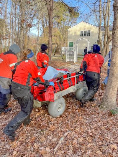 The MacDonald's home transformed into a rescue site.