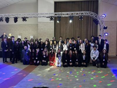 The group of DECA students who attended Districts. Photo source: Wareham DECA.