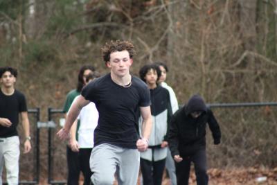 Frederic Roy during running drills.