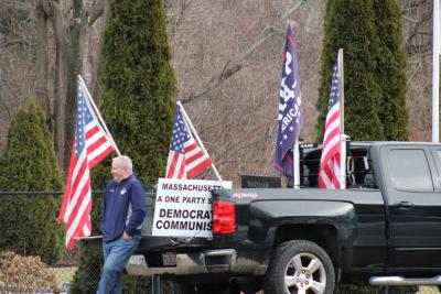 Cardillo's truck joined in on the counter protest.