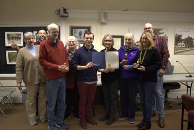 Members from the recycling and Select Boards come together to honor the center. Photos by Brandy Muz 