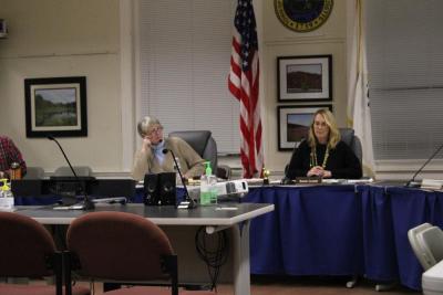 Chair Judith Whiteside and member Sarah Corbitt at the Tuesday, Feb. 17 meeting. Photo by Brandy Muz