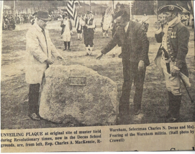 A newspaper clipping from when the plaque was erected. Photo source: Howie Smith