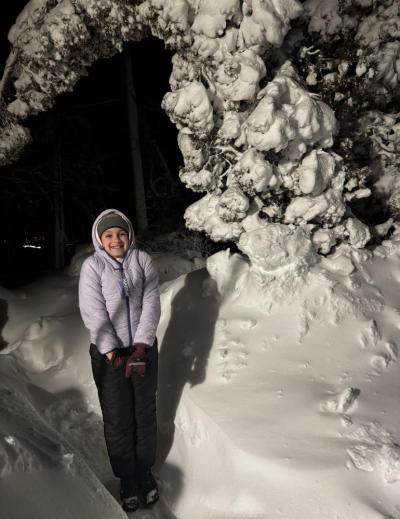 Jaidyn Mendes, 9-years-old, happy to be outside. Photo source: Erin Silvia