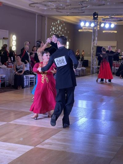 Gilmore and her partner on the dance floor.