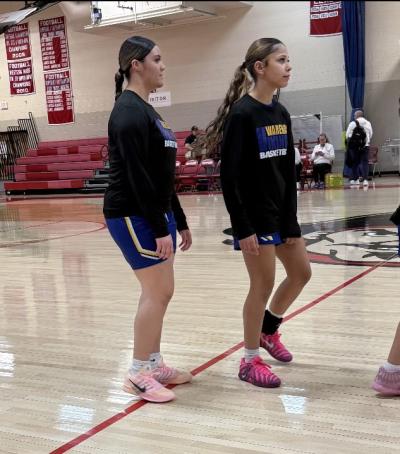 The girls practice before their big game.