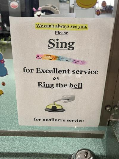 The sign which brings out Wareham's finest singers.