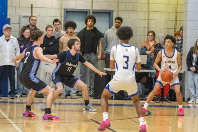 Cisco Monteiro, right, looks to make a play. 