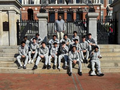 The big shots on the steps outside of the State House.
