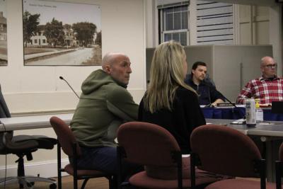 Owners of Pour Farm Tavern go in front of the Select Board, Tuesday, March 31. Photo by Brandy Muz