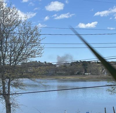 The smoke visible across Wareham River.