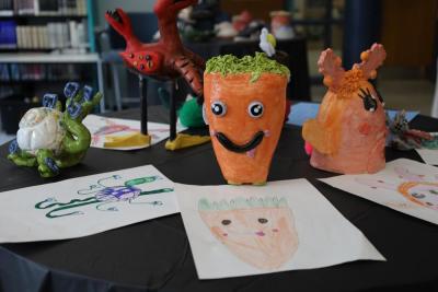 This carrot-like creature was brought to life in sculpture form.