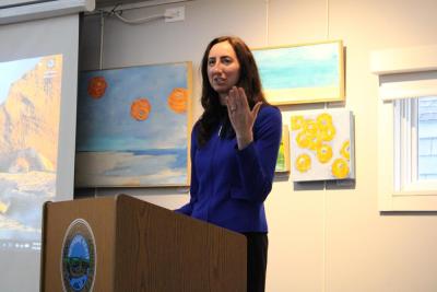 Senator Kelley Dooner shows to not judge a book by its cover when thinking about what libraries do.