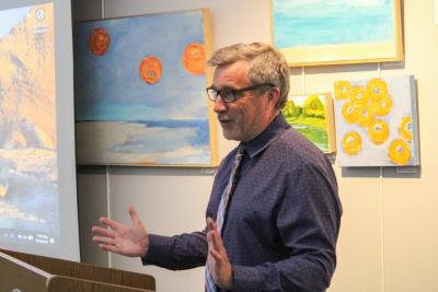 Library Director Patrick Marshall gives a closing statement that's one for the books. Photos by Brandy Muz
