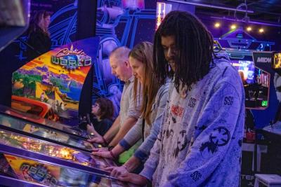 Pinball players get the ball rolling.