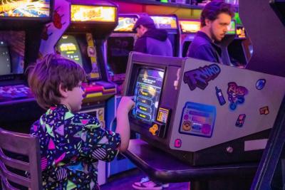 Stevie Craig is engrossed in a game. Photos by Brandy Muz