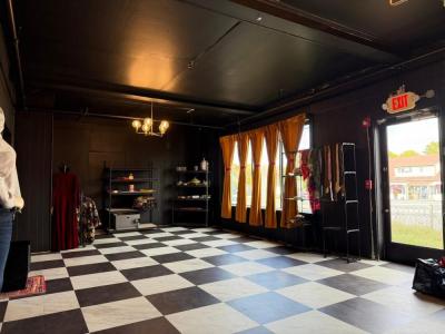 Inside USED checkerboard floors