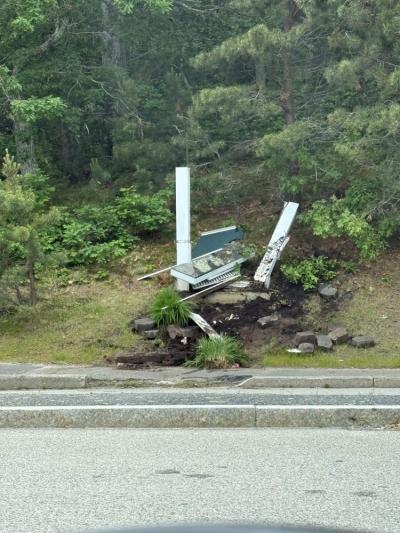 Sign destroyed