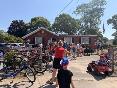 Residents gather at the association's clubhouse.