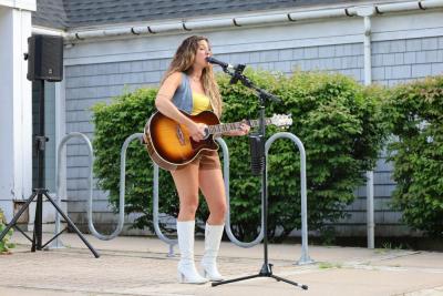 Country artist Sarah Martin performs at the Wareham Free Library on Monday, July 13. Photos by Nick Mossman