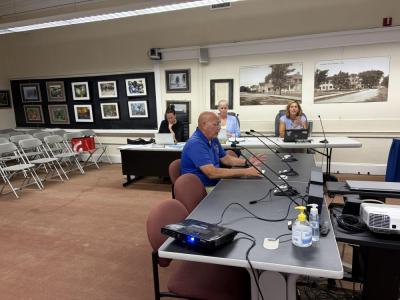 Col. Matthew Stanton pitches the idea to the Wareham School Committee. Photo by Christian Uva