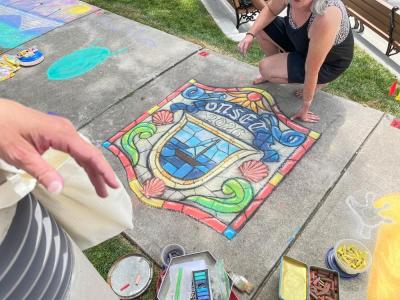 One artist painted a design commemorating the village of Onset. Photo by Christian Uva