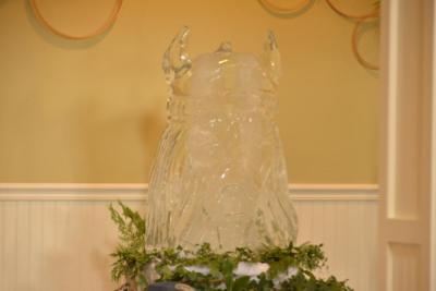 Frank Peralis sculpted the viking mascot out of ice.