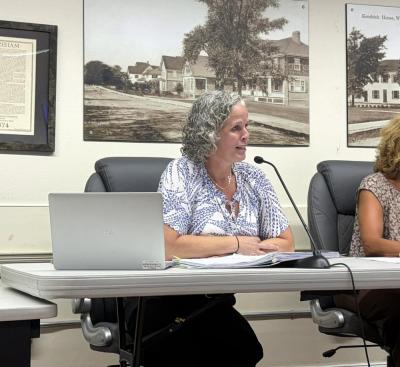 Superintendent Amy Hartley-Matteson at a Sept. 17 School Committee meeting. Photo by Christian Uva