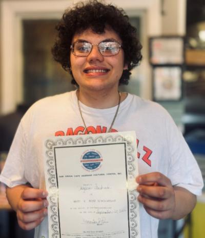 Andrade is attending New England College for a fine arts degree in comic art design.