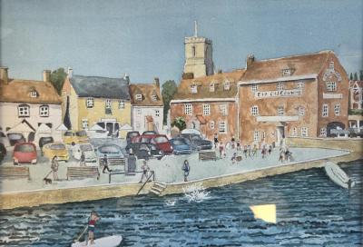 Riddle gifted Claire Smith a painting of Wareham, England, painted by a local artist.