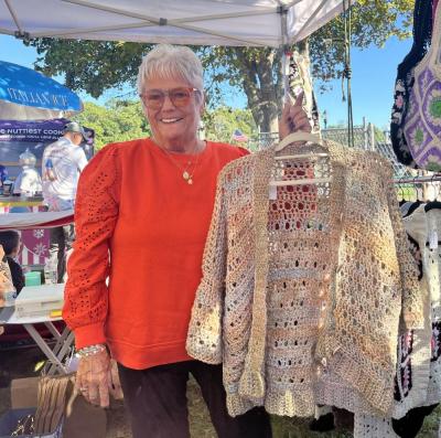 Susan Silvia sells her crocheted items, which she creates herself without a pattern.