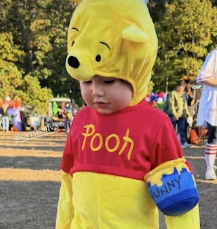 A Winnie the Pooh costume. Winne the Pooh turned 100 years this October.