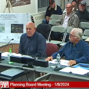 Bill Madden and Danny Warren present the Wareham Planning Board with plans at a Monday, Jan. 8 meeting. Source: Wareham Community Television livestream
