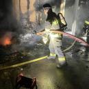 Firefighters battled the early morning blaze. Photos source: Wareham Fire Department Firefighters battled the early morning blaze. Photos source: Wareham Fire Department