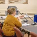 Brenda Eckstrom at the Tuesday, Oct. 21 Select Board meeting. Photo by Brandy Muz