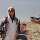 Carly and Sylvia Baumann representing different animal species. 