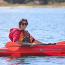 A shining sea-star, Angie Weldon floats on by.