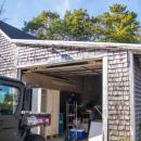 One of the budlings at the station is falling apart with insulation coming out. none