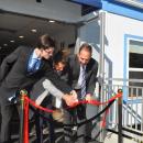 Church leadership cuts the ribbon before the first indoor service. Photos source: Grace Lighthouse Church