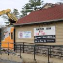 The "Wareham Gatemen eat here" sign nears demolition. 