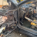 The car after the fire was extinguished. Photo Source: Lexi McCarthy
