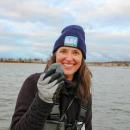 Shell yeah! Carly Baumann holds up a quahog she caught.