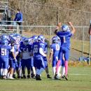 Two players celebrate before the game.