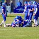 The Vikings make a successful tackle on a Canalman. 